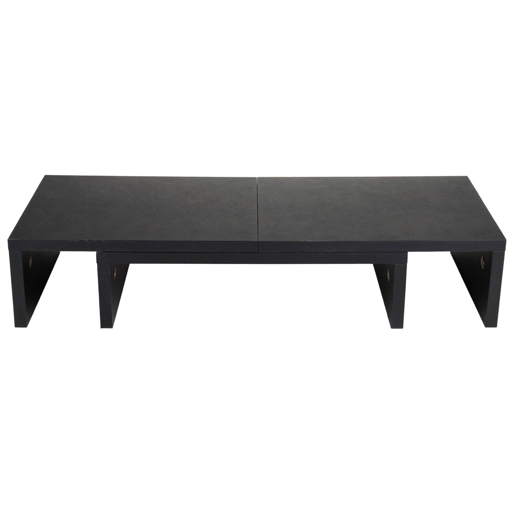 Mind Reader Black Adjustable 2 Tier Dual Monitor Riser